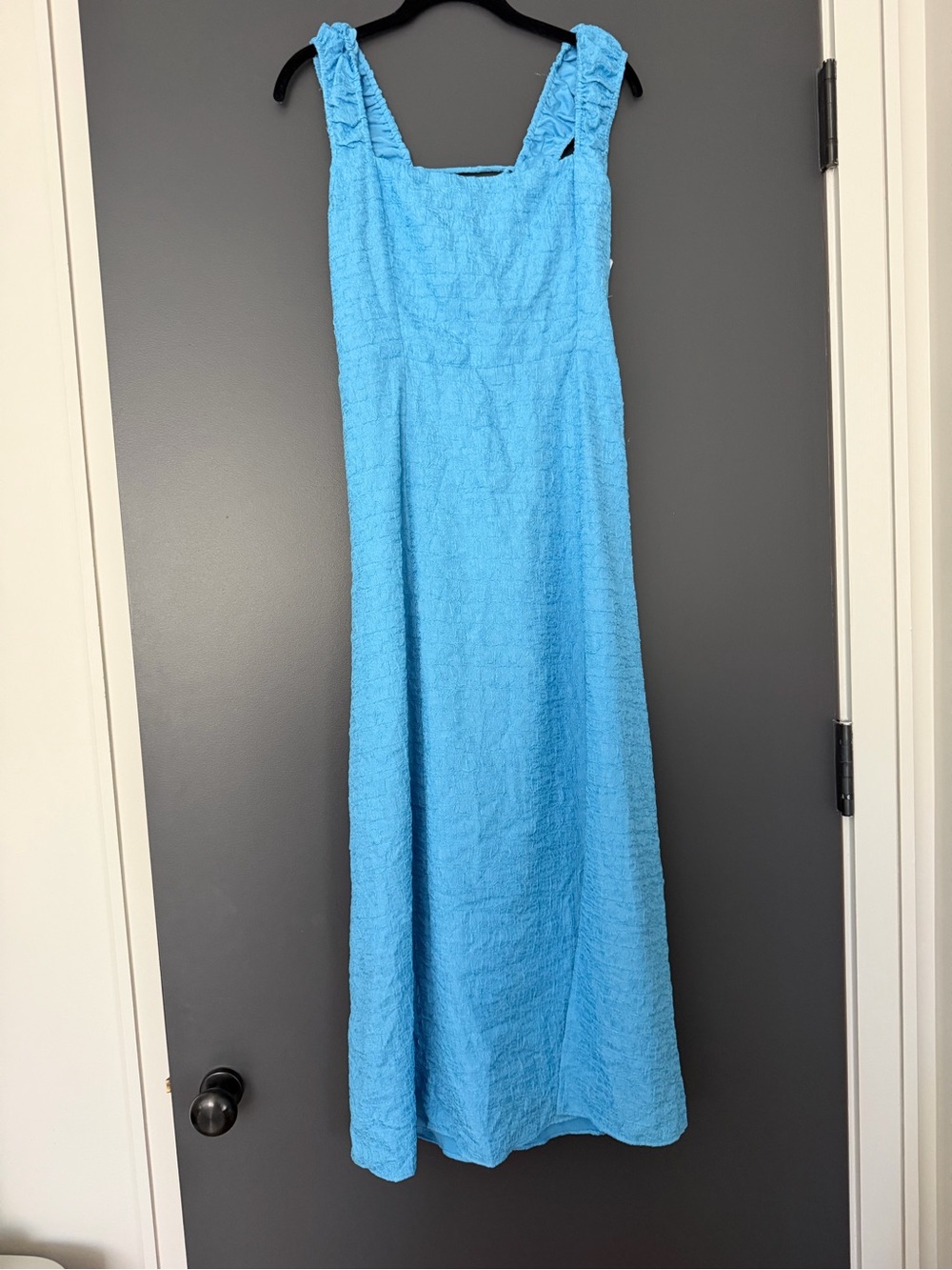 ASTR The Label Sky Blue Textured Maxi Dress